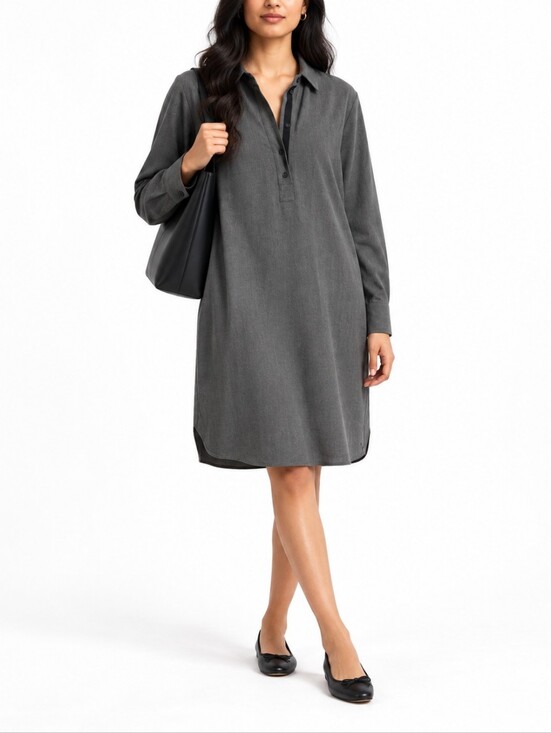 Sandwich Dresses & Skirts - Sandwich Gray Popover Shirt Dress